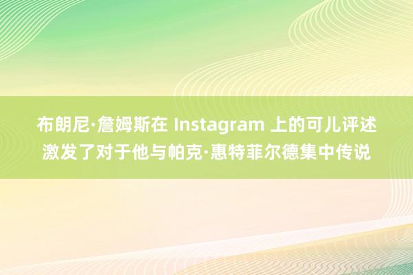 布朗尼·詹姆斯在 Instagram 上的可儿评述激发了对于他与帕克·惠特菲尔德集中传说